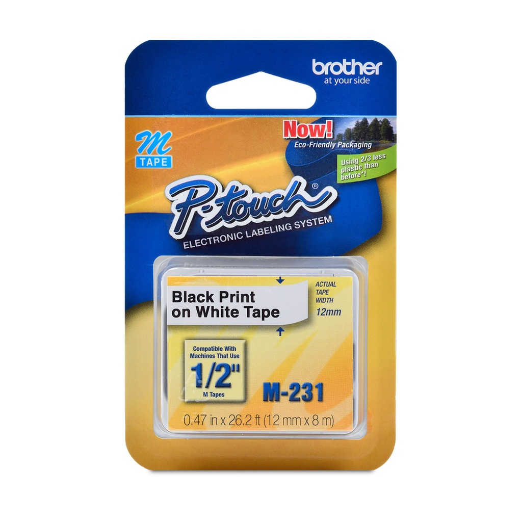 CINTA BROTHER M231 LETRA NEGRA FONDO BCO