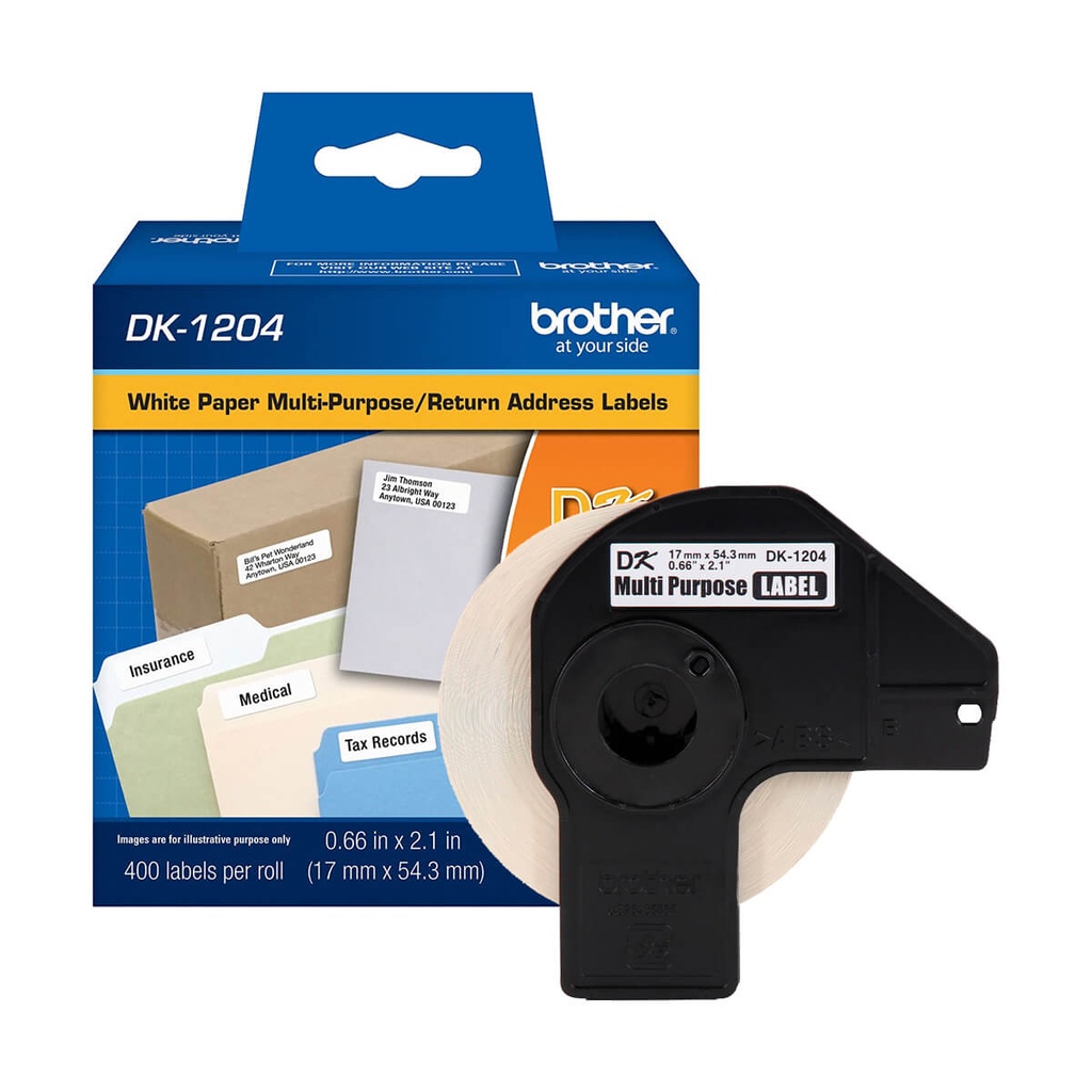 ETIQUETA BROTHER DK1204 400PZ PRECORTADA