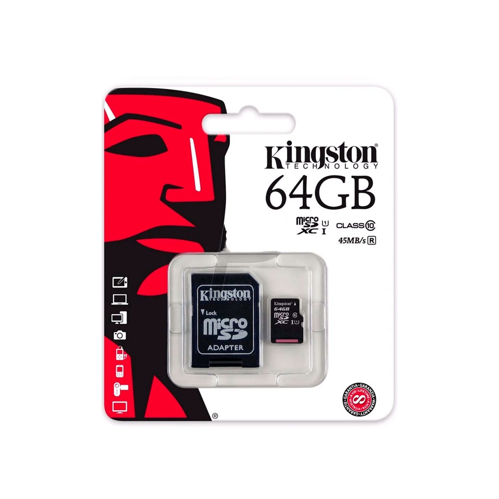 MICRO SD KINGSTON 64GB CLASE 10