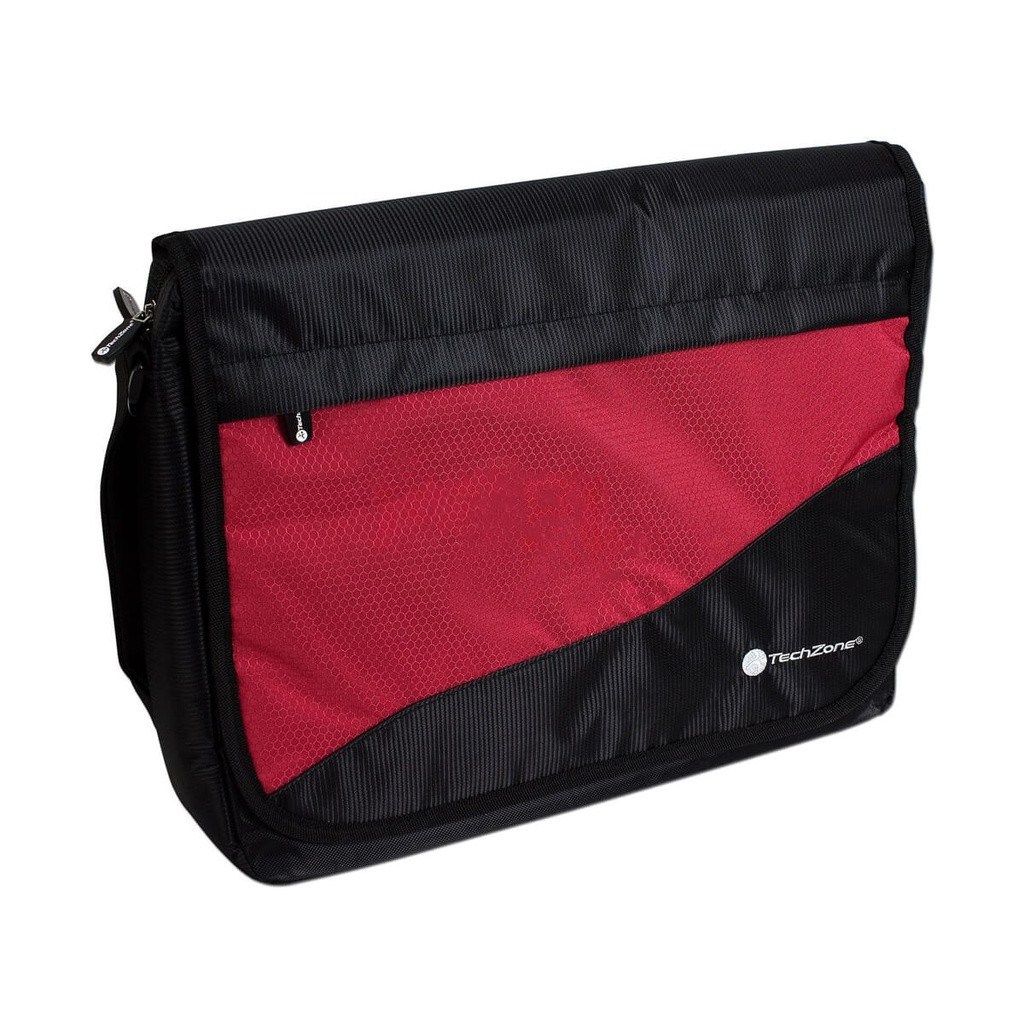 [TZAMSMS-RED] MALETIN TECHZONE NEGRO Y ROJO 15.6" TELA