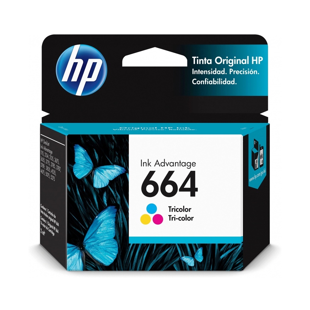 [F6V28AL] CARTUCHO HP 664 INK ADVANTAGE TRICOLOR 100 PAG