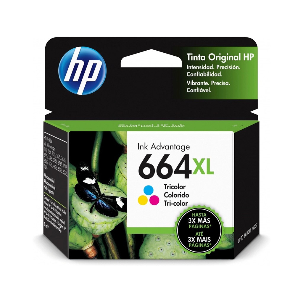 [F6V30AL] CARTUCHO HP 664XL INK ADVANTAGE TRICOLOR 480 PAG