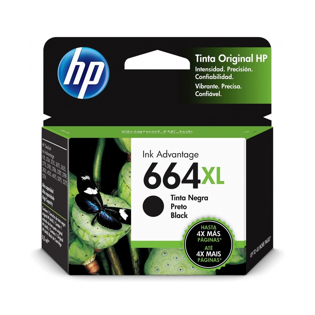 [F6V31AL] CARTUCHO HP 664XL INK ADVANTAGE NEGRO 480 PAG