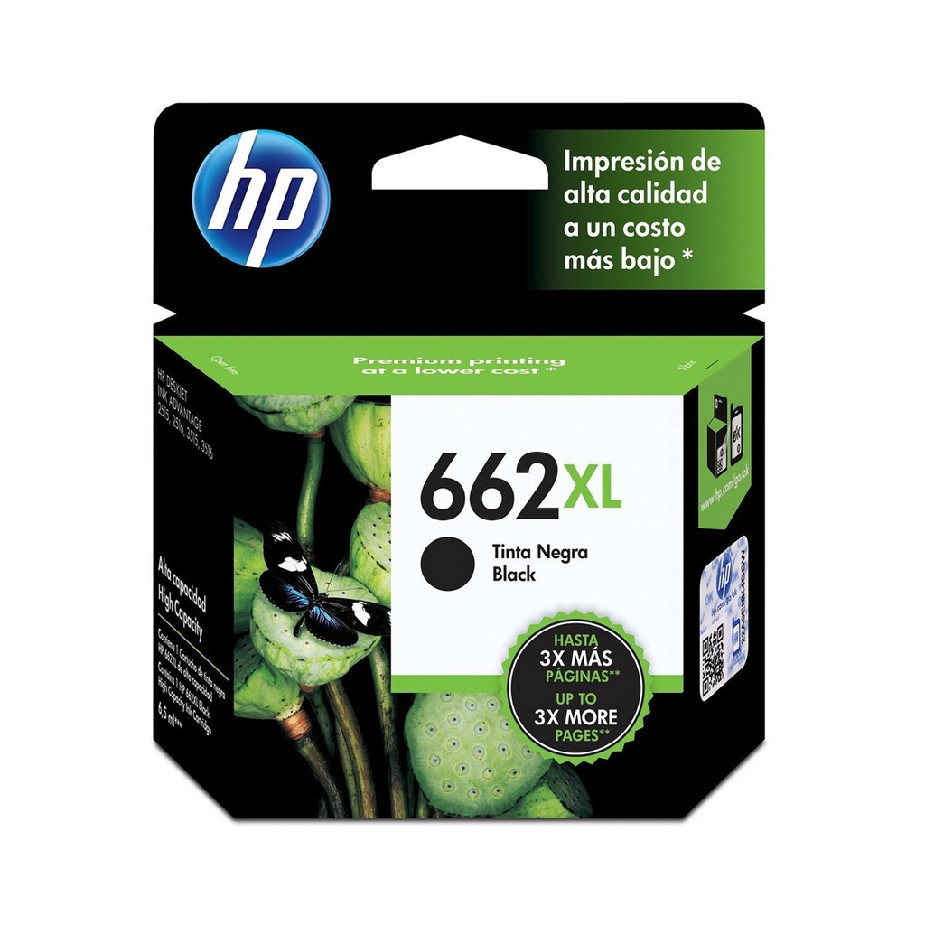 [CZ105AL] CARTUCHO HP 662XL NEGRO CZ105AL