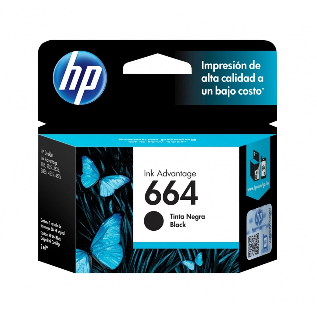 [F6V29AL] CARTUCHO HP 664 NEGRO F6V29AL
