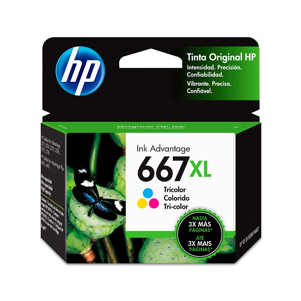 [3YM80AL] CARTUCHO HP 667XL INK ADVANTEGA TRICOLOR 480 PAG