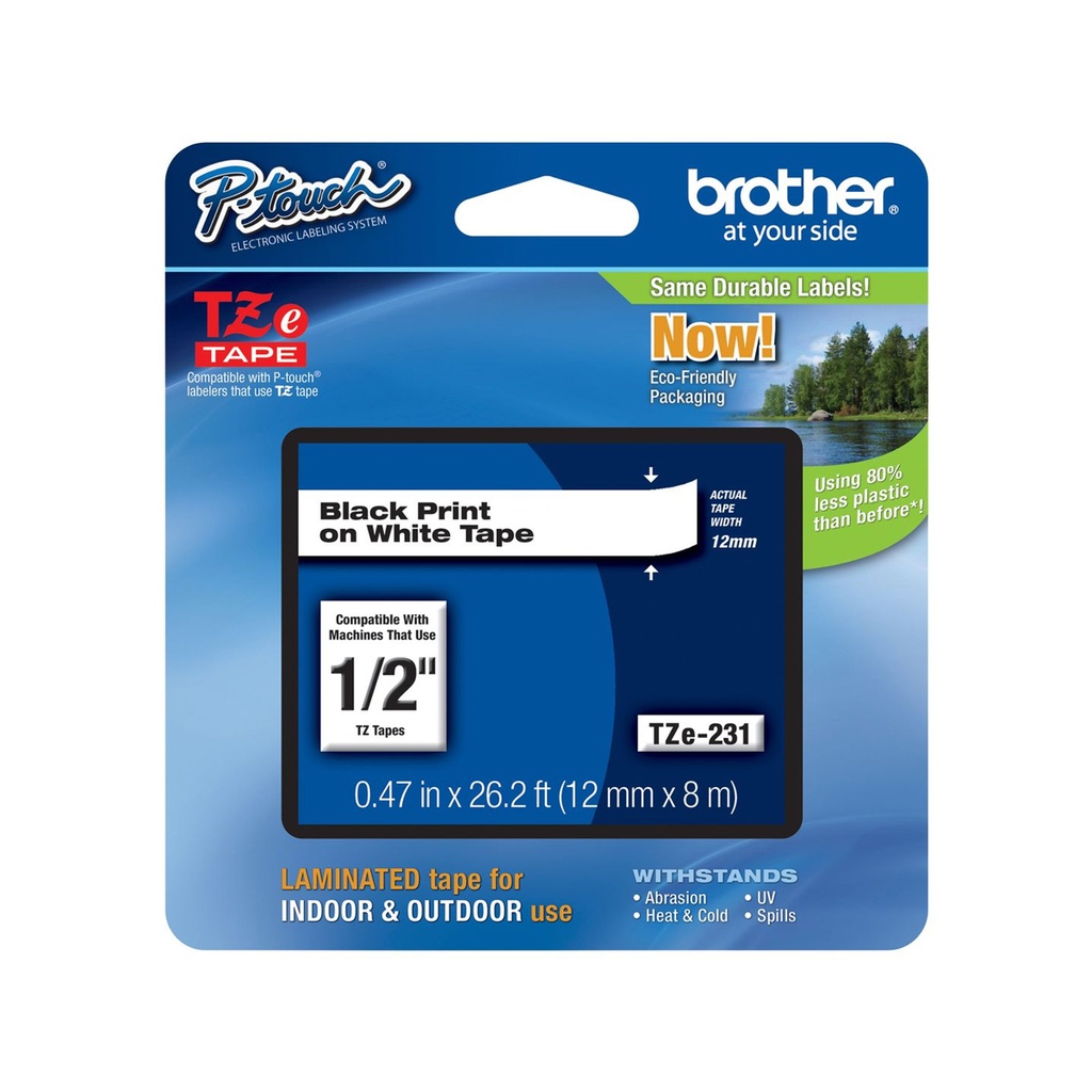 [TZE231] CINTA BROTHER TZE231 LAMINADA NEGRO 2MM