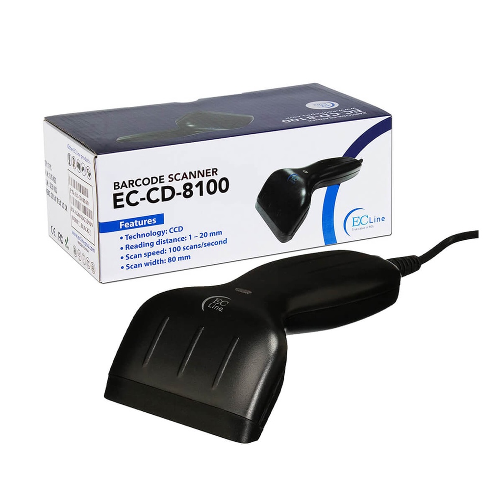 [EC-CD-8100] LECTOR DE CODIGO DE BARRAS EC LINE CD8100 ALAMBRICO