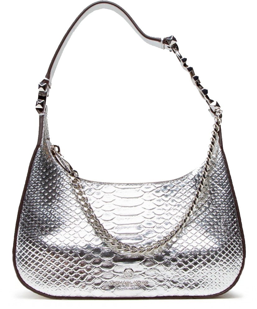 [32S2GP1C1M-SILVER] PIPER SILVER SM POUCHETTE  LEATHER